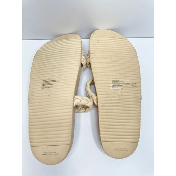 BP Sandals Womens Size 13 Cream Braided Slip On Open Toe Bohemian - Picture 8 of 8